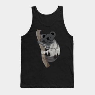 Koala Design with Nature Double Exposure for Animal Lovers Tank Top